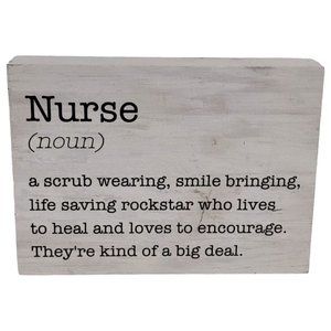 Nurse Definition White Wood Art Home Decor Saying